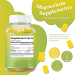 Manufacturer Supply Hot Seller Pineapple Flavor Glycine Mg Magnesium Gummies Customizable Mineral Supplement Cross-Border Foreign
