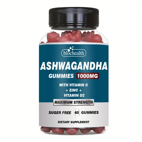 Biochealth GMP Halal OEM Custom Private Label Ashwagandha Root Extract Stress Gummies Vitamin Improve Sleep Capsules