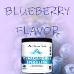 Organic Blueberry Flavor Ashwagandha Spirulina Fruit & Vegetable Powder - A Health & Vitality Dietary Supplement