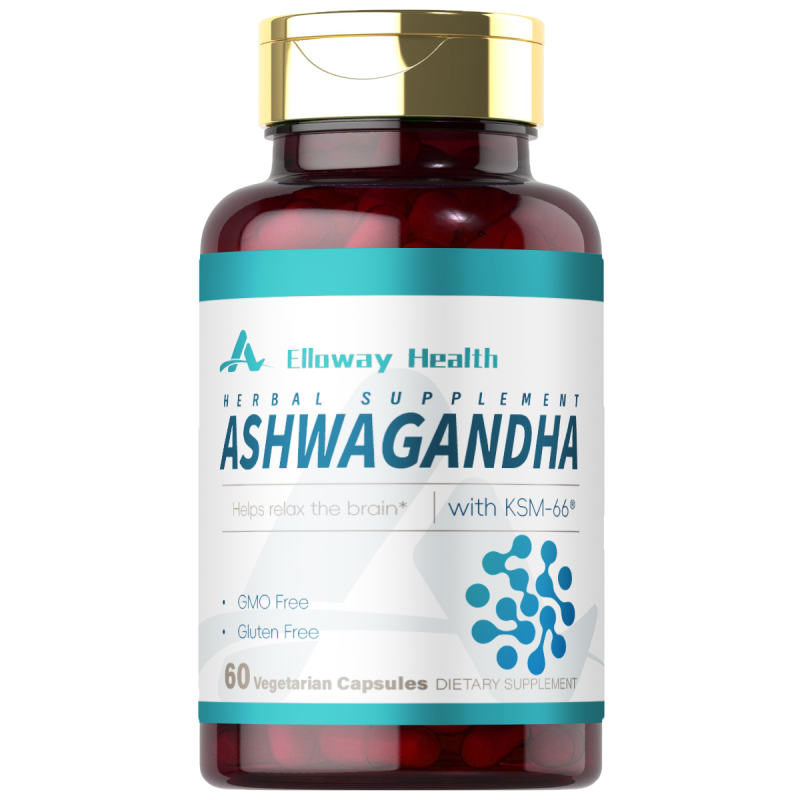 Ashwagandha KSM-66 Organic Capsules - Herbal Brain Support & Relaxation Supplement Organic Herbal Formula Custom Bulk