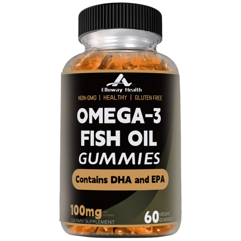 OEM/ODM Wholesale Custom Non-GMO Fish Oil Gummies with EPA DHA Omega-3 Dietary Supplement