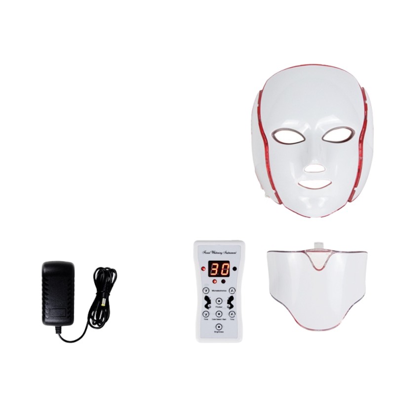 Hot Selling Custom Logo 7-in-1 LED Photon Facial Therapy Mask Cordless & AU Plug ABS Standing Beauty Mask for Face Dropshipping