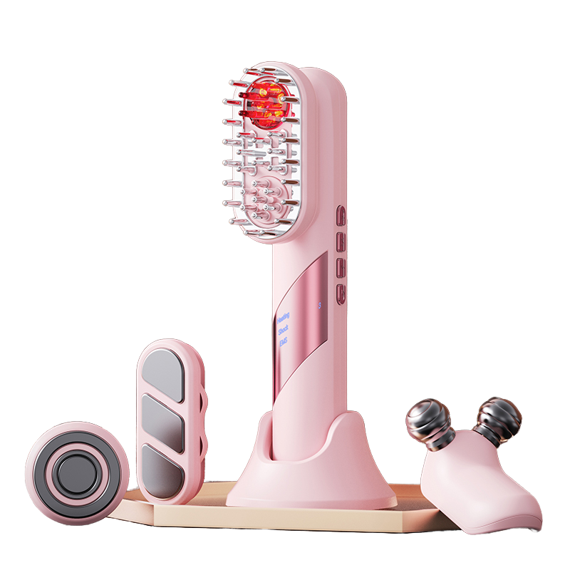 Electrical Microcurrent Scalp Massage Comb for Hair Growth Red Light Therapy Hair Oil for Scalp Face and Body-Head Massager