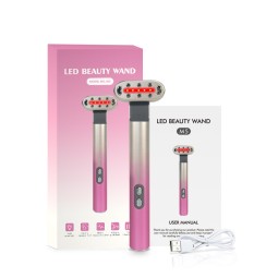 M5眼部按摩器EMS眼部设备，具有红/绿/橙光疗法，3个EMS和振动水平，用于眼部护理和减少皱纹