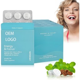 Caffeine Tablets Factory - Hot Selling Peppermint Energy Focus Mood