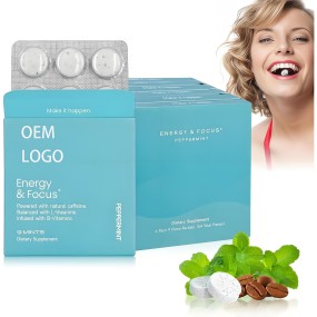 Caffeine Tablets Factory - Hot Selling Peppermint Energy Focus Mood
