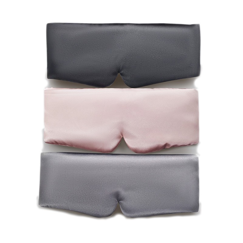 Custom Logo Silk Sleep Mask for Side Sleeper Eye Mask Sleeping for Women Men Mulberry Silk Face-Hugging Padded Silk Eye Cover