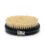 Factory Wholesale Black 100% Natural Vegan Sisal Bristle Exfoliating Brush Bamboo Wooden Handle Shower Dry Body Bath Brush
