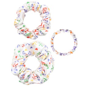 Wholesale Custom Personalized Logo Printed Pattern Luxury Satin Mulberry Silk Hair Tie Set Scrunchi Scrunchies With Sleeping