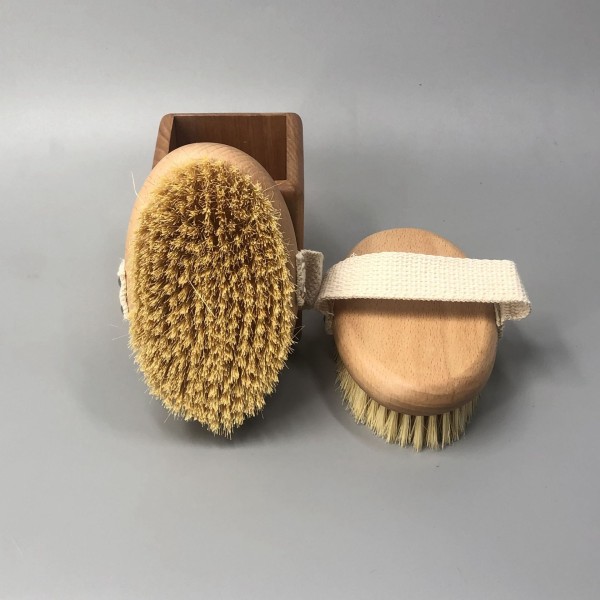 库存批发高品质的竹干皮肤身体刷猪鬃沐浴刷