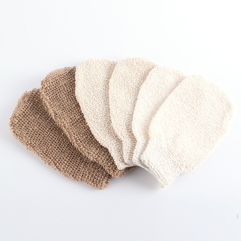 2024 Hot Selling 100% Natural Eco Friendly Hemp Sisal Fiber Custom Private Label Body Exfoliating Shower Loofah Gloves