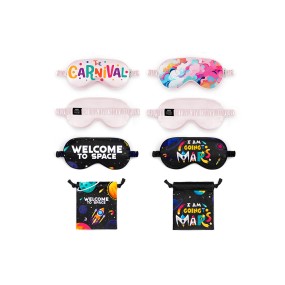 New Design Customized Luxury Printed Colorful Travel Sleeping Satin Silk Eye Mask for Shaded Light