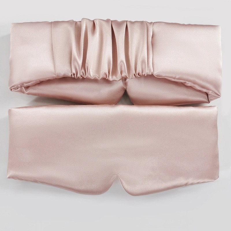 Custom logo Travel Reusable Blackout Adjustable Lash Extension Sleeping Memory Satin Silk Eye Mask