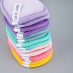 Customization Square Reusable Flannel Microfiber Makeup Remover Pads Facial Exfoliating Cleaning  Cloth for Washing Face