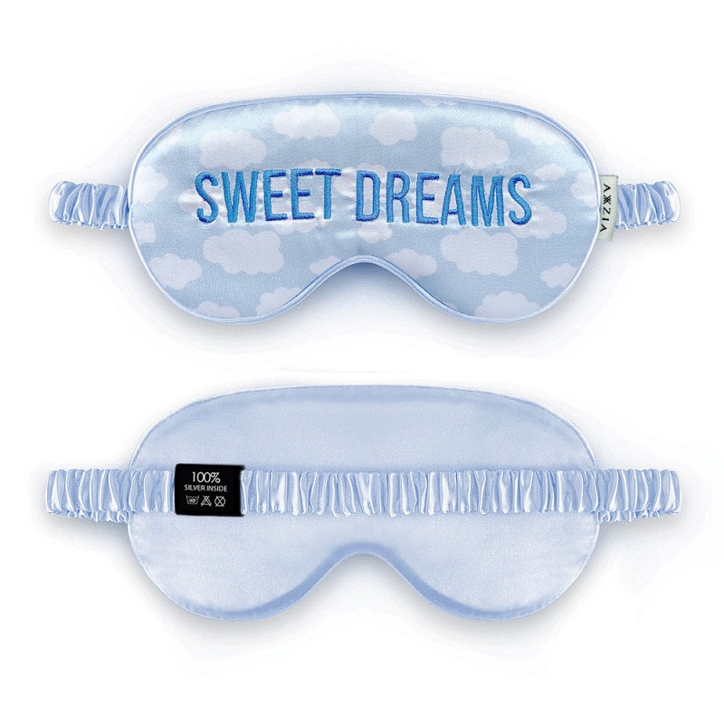 Custom Embroidery Print logo Promotion Gift Sleeping Satin Silk Eye Mask for Eyelash Extensions