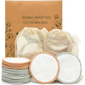 Best Seller High-end  Natural Bamboo Reusable Cotton Pad Dressing Room Cotton Pads Washable Makeup Pads