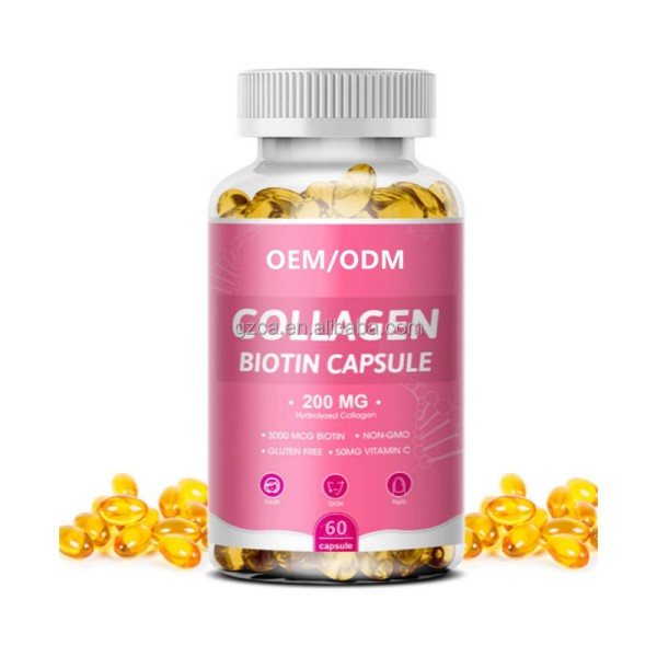 Multi Collagen Supplement Supplier - Softgel Biotin Hair Skin