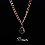 Pet Necklace Supplier - Gemstone Heart Shape Bling