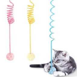 Cat Interactive Toy Supplier - Spring Plush Feather Teaser