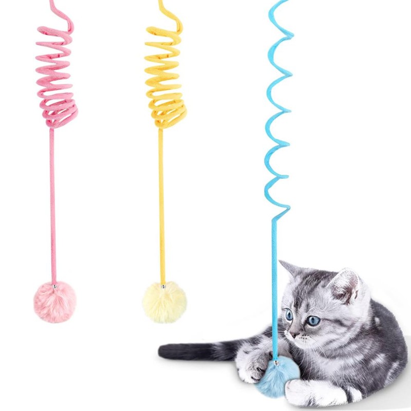 Cat Interactive Toy Supplier - Spring Plush Feather Teaser