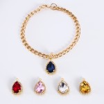 Pet Necklace Supplier - Gemstone Heart Shape Bling