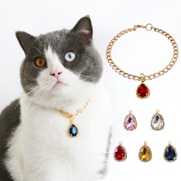Pet Necklace Supplier - Gemstone Heart Shape Bling