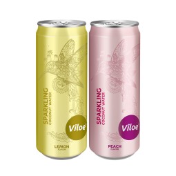 Viloe碳酸饮料桃子柠檬汁添加起泡椰子水每日软饮料