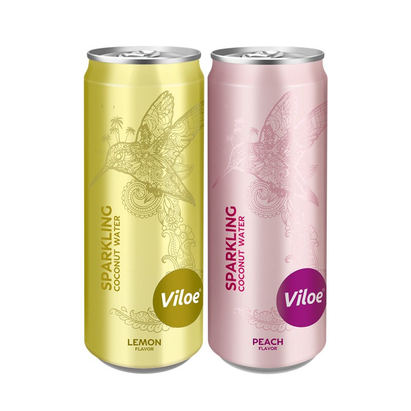 Viloe Carbonated Drink Peach Lemen Juice Added Sparkling Coconut Water Daily Soft Drinks