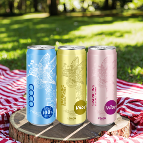 Viloe Natural Energy Vitamin Drink 330ml Pure Canned Coconut Water Box Packaging Other Beverages