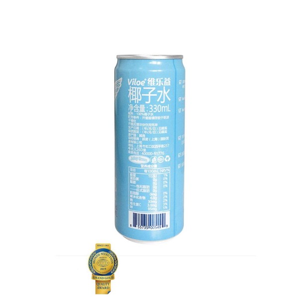 100%纯天然椰水运动饮料Viloe电解质与芦荟软和风味干燥加工