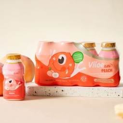 Viloe生活原汁原味乳酸菌饮料100ml*4瓶装原汁芒果和桃子味其他饮料