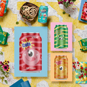 Viloe 330毫升碳酸软饮料，24罐/盒，可乐，柠檬，橘子，其他饮料