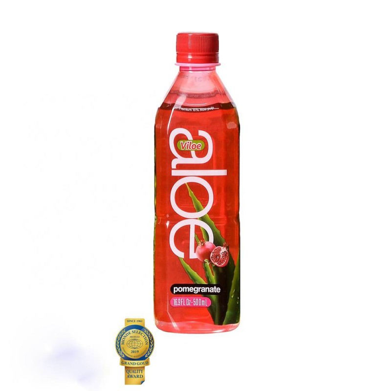 Viloe 500ml Organic 100% Pomegranate Mango Pineapple Guava & Aloe Vera Fruit Puree Soft Drink With Pulp in Bottle Packaging