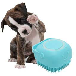 Pet Bath Brush Supplier - with Soap Shampoo Dispenser Soft Silicone Bristle