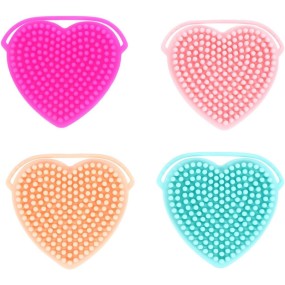 Cute Heart-shaped Double-sided Silicone Facial Cleansing Brush Facial Wash Brush Facial Shower Facial Exfoliating Scrubber