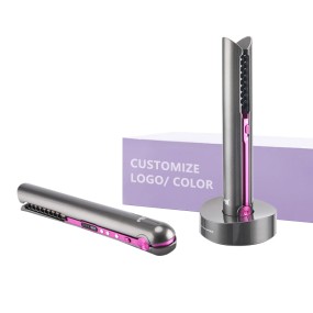 2-in-1 Rechargeable Personalized Hair Straightener/Curler Portable Wireless Electric Hair Styler for Household Use