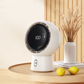 Smart 5-Speed Rechargeable Portable Table Fan English Remote Control Plastic Desktop Office Household Battery Five Wind Speeds