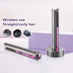 2-in-1 Rechargeable Personalized Hair Straightener/Curler Portable Wireless Electric Hair Styler for Household Use