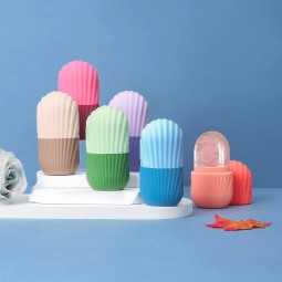 批发美容面冰持有人面冰立方模具按摩器硅胶面部按摩冰滚轮
