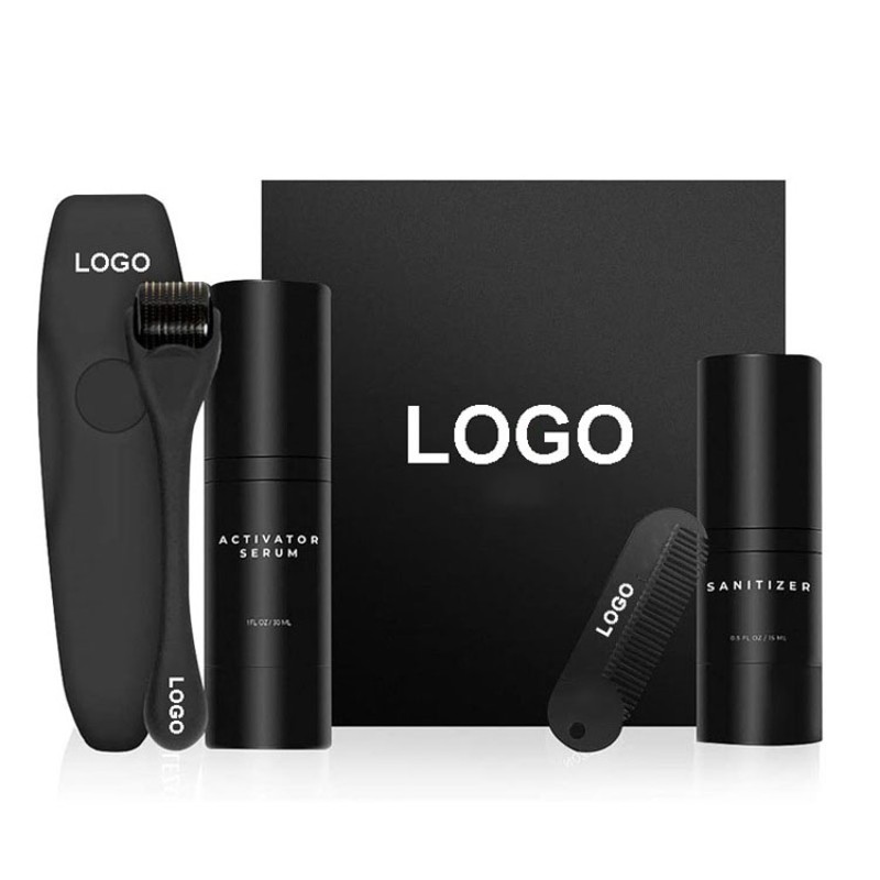 Private Label 4PCS Men's Beard Care Kit Strengthens Beard & Mustache Growth Oil Kit Beauty & Personal Care Product