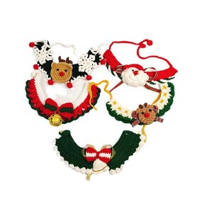 Santa Reindeer Dog Scarf Manufacturer - 2025 Knit Yarn with 3D Decor Adjustable