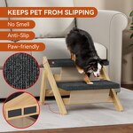 2-in-1 Solid Wood Pet Stairs Manufacturer - 2/3/4 Steps Bed Car Anti-Slip