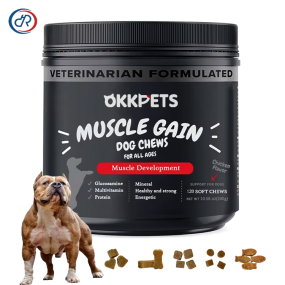 Dog Muscle Builder Soft Chews Manufacturer - OKKPETS High Protein Weight Gain Suplementos