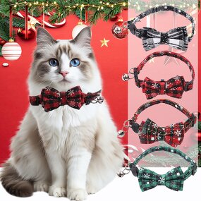 Christmas Pet Collar Manufacturer - Lowest Price Custom Bow with Bowknot Bells