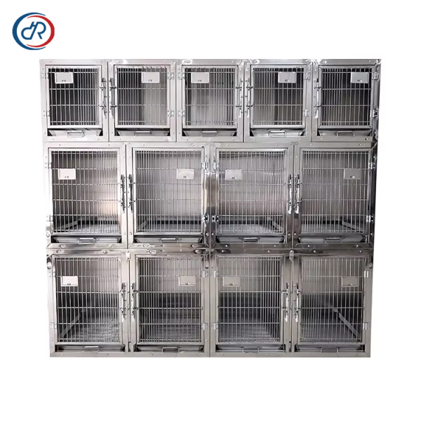 Stainless Steel Veterinary Cage Manufacturer - DRH Wholesale Three-Storey Thirteen Compartments