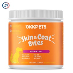Dog Skin & Coat Soft Chews Manufacturer - OKKPETS Wholesale Salmon Oil Treats OEM