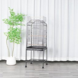 Large Parrot Cage Manufacturer - OKKPETS Manufacturer Black Metal Iron 4 Wheels