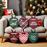 Christmas Pet Scarf Manufacturer - OKKPETS Hot Sale Triangle Plaid Dog Bandanas