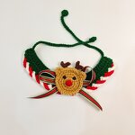 Santa Reindeer Dog Scarf Manufacturer - 2025 Knit Yarn with 3D Decor Adjustable