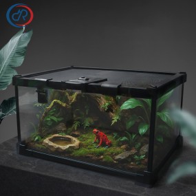 Tempered Glass Reptile Terrarium Manufacturer - DRH Rainforest Habitat Stackable Ventilation